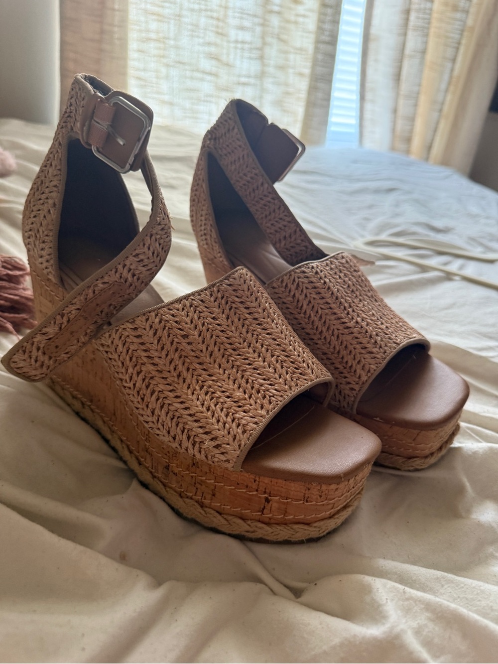 Target Universal Thread Woven Espadrille Wedge Sandals in Natural - 8.5 Womens - Picture 2 of 4